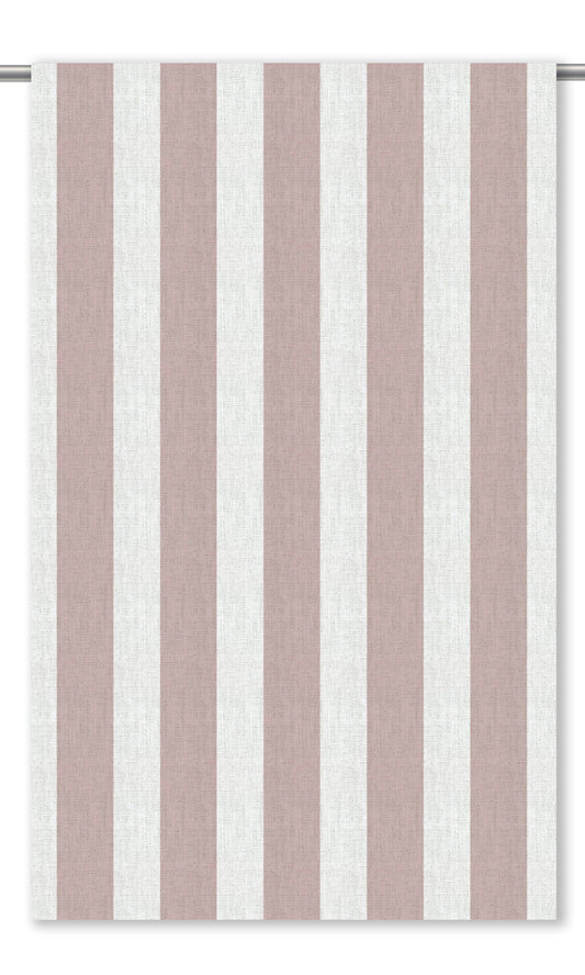 Awning Stripes Home Decor Fabric By the Yard (Dusty Pink/ White)