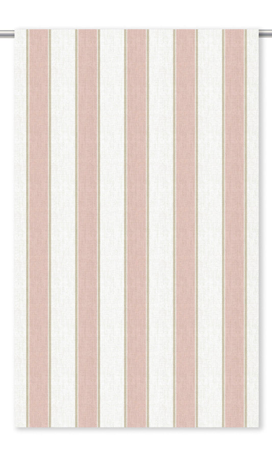 Regency Striped Home Decor Fabric By the Yard (Dusty Pink/ White)