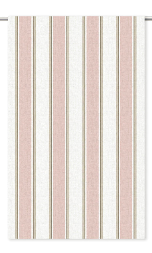Regency Striped Roman Shades (Blush Pink/ Beige)
