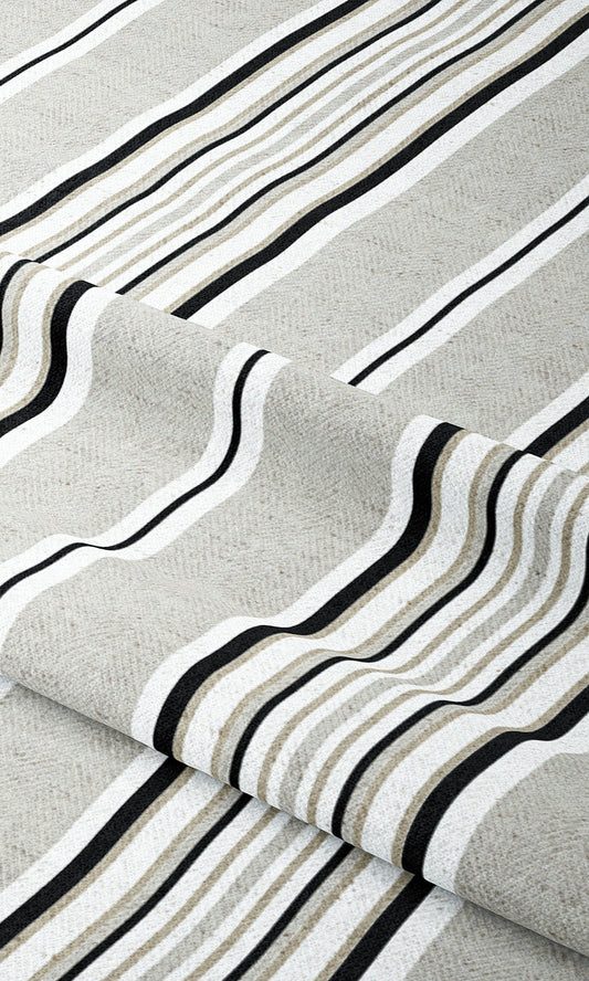 Striped Home Decor Fabric Sample (Gray/ Black)