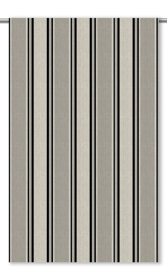 Regency Striped Home Decor Fabric By the Yard (Warm Gray/ Black)