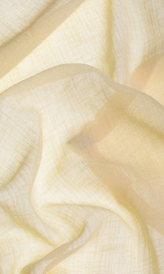 Sheer Linen Home Decor Fabric Sample (Lemon Yellow)