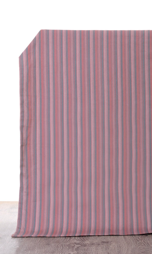 Cotton Window Curtains (Pink/ Grey)
