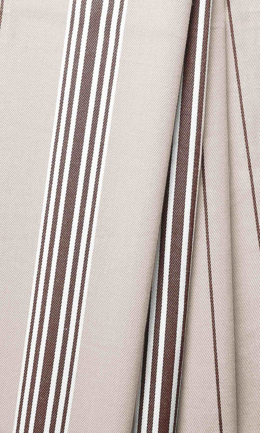 Cotton Window Curtains (Brown/ Beige)