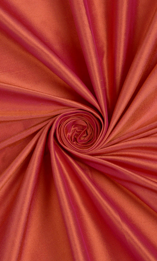 Shantung Silk Home Decor Fabric Sample (Brick Orange/ Red)