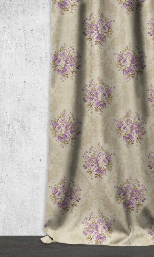 Dimout Floral Shades (Purple/ Ivory/ Grey)