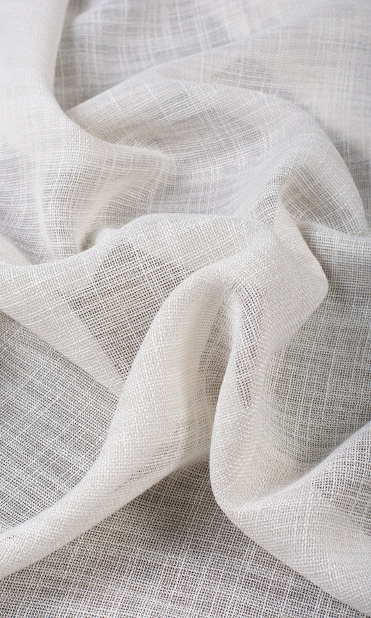 Textured Sheer Home Decor Fabric Sample (Alabaster White)