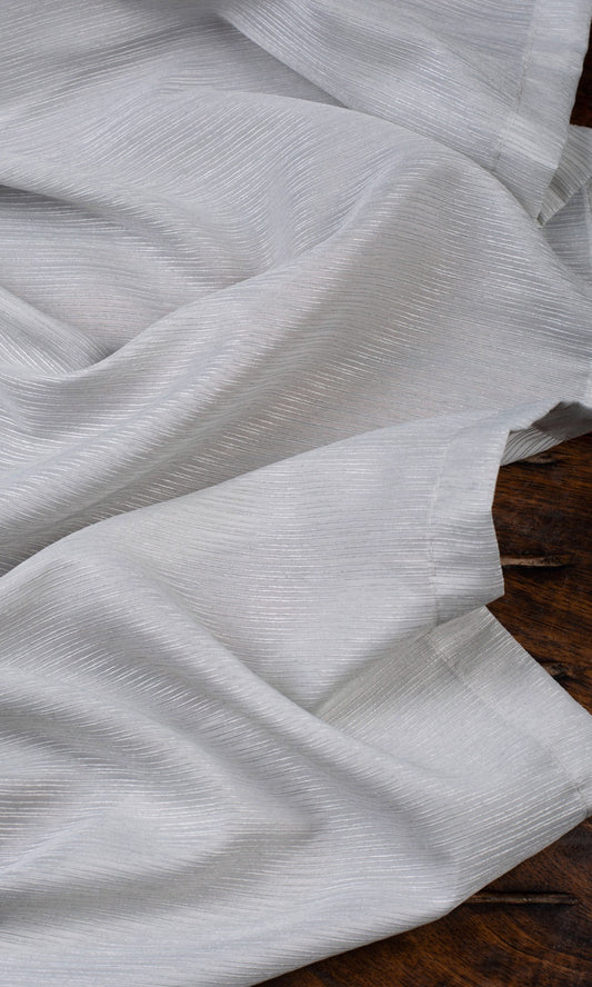 Striped Sheer Home Décor Fabric By the Yard (Pale Gray)