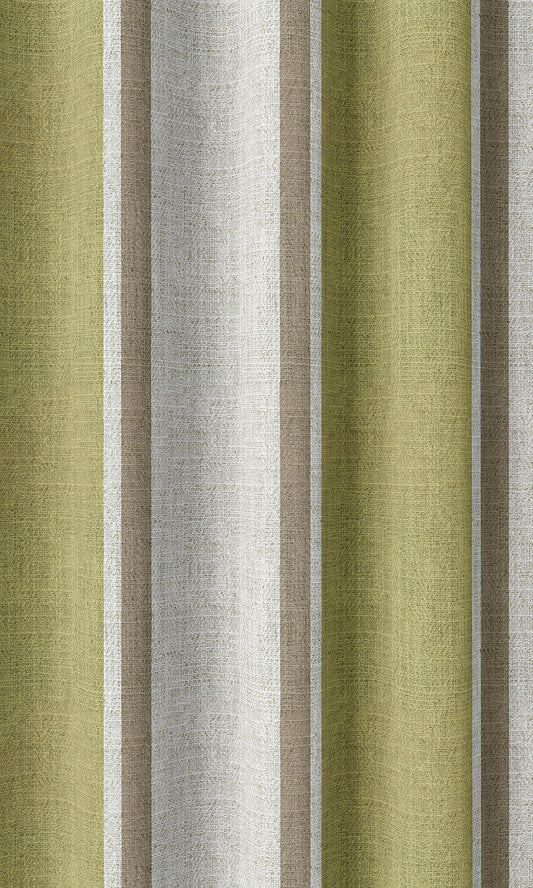 Modern Striped Print Curtains (Green/ Brown)