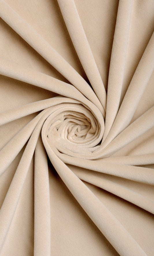 Velvet Home Décor Fabric By the Yard (Beige)