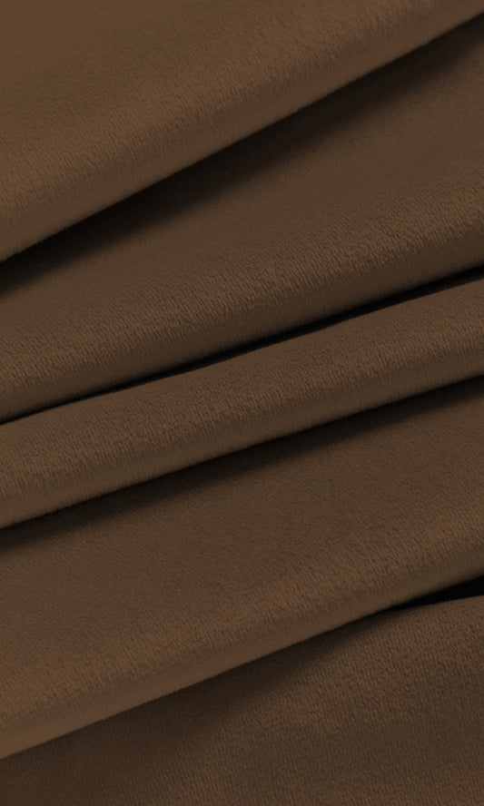 Velvet Home Decor Fabric By the Yard (Earth Brown)