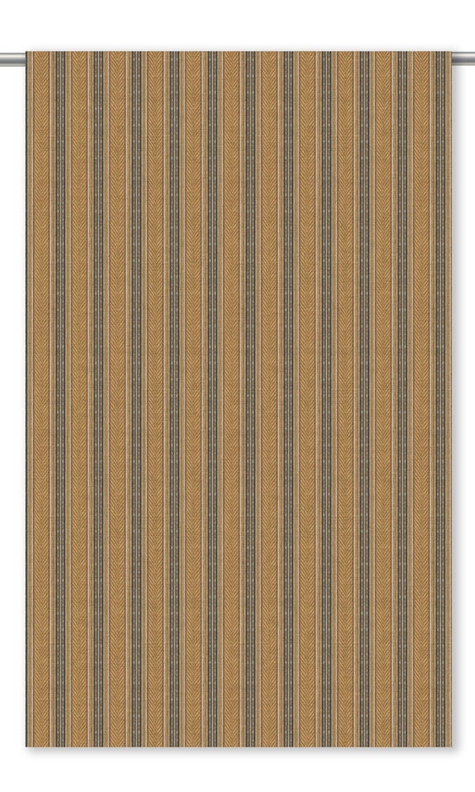 Tribal Striped Velvet Drapery (Honey Yellow/ Dark Gray)