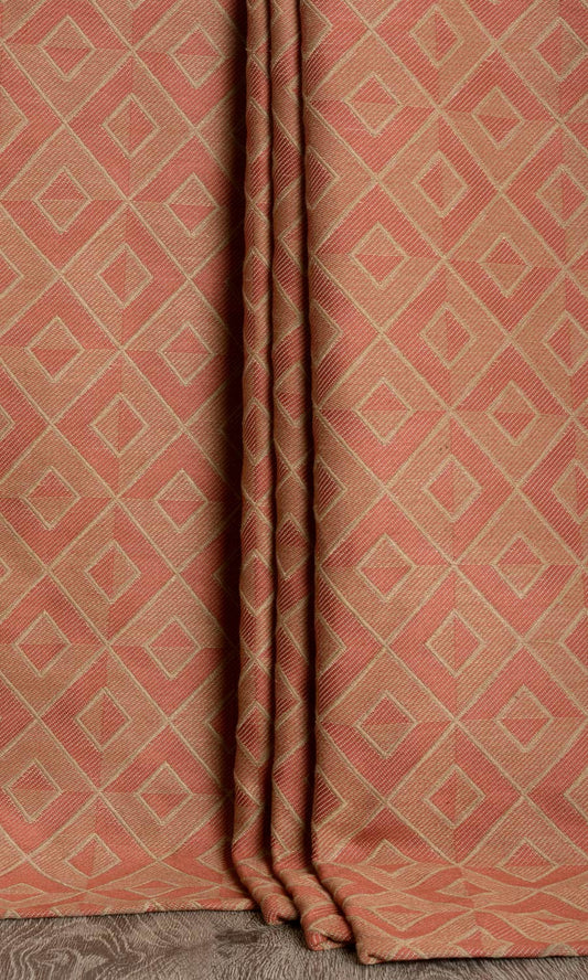Argyle Patterned Fabric Blinds (Brick Red/ Brown)