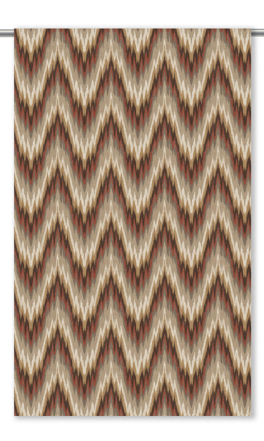 Ikat Chevron Home Decor Fabric By the Yard (Umber Brown/ Terracotta/ Beige)