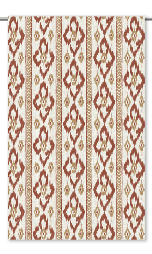 Striped Home Decor Fabric Sample (Terracotta Red/ Tortilla Brown)