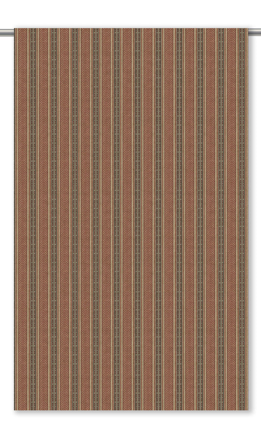 Tribal Striped Velvet Drapery (Red/ Brown/ Beige)