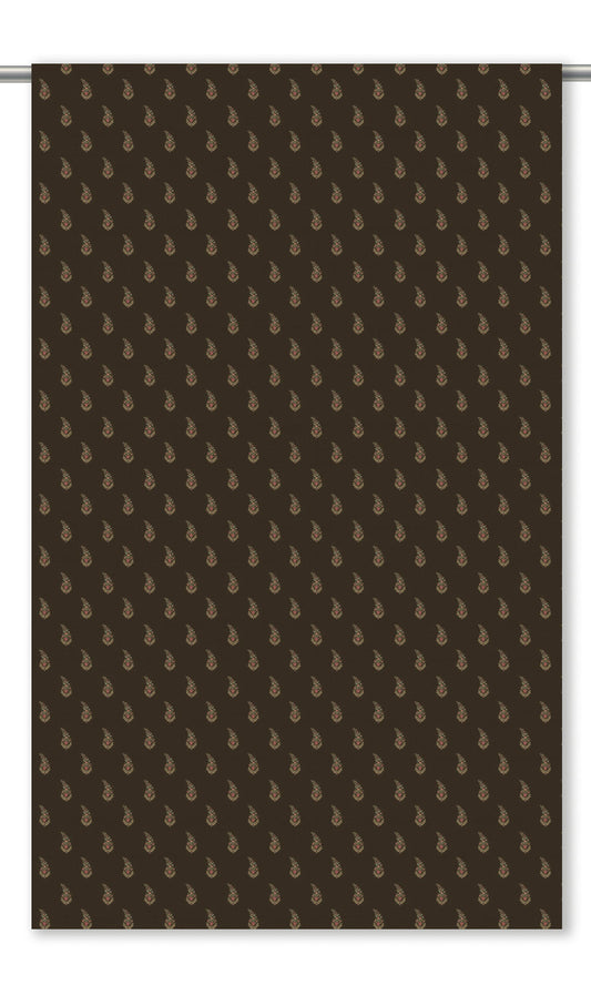 Paisley Floral Block Print Velvet Home Decor Fabric Sample (Dark Brown/ Green)