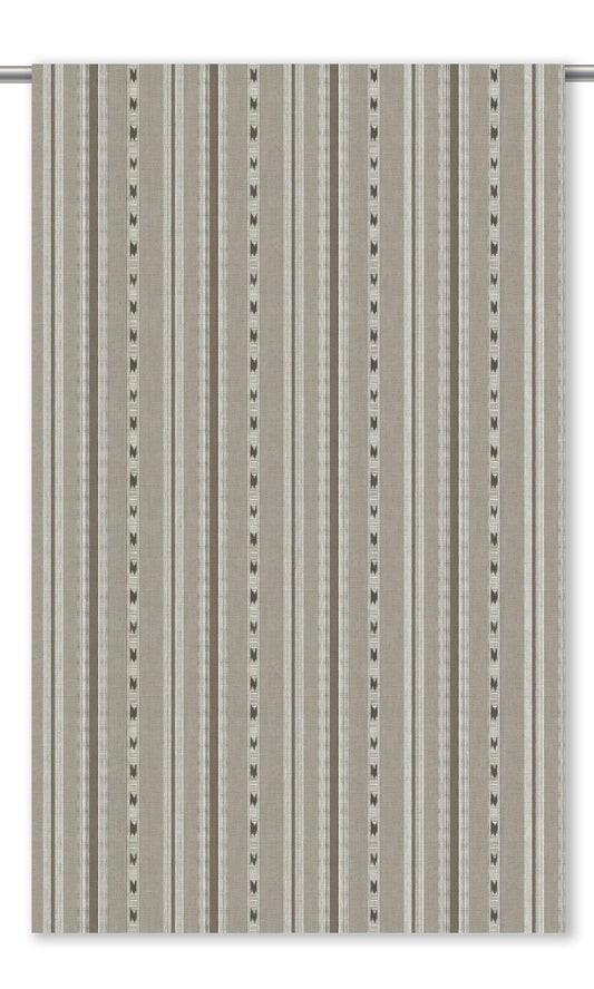 Striped Home Decor Fabric Sample (Taupe Gray/ Chocolate Brown)