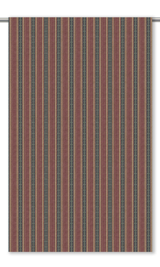 Tribal Striped Velvet Window Curtains (Red/ Yellow/ Black)