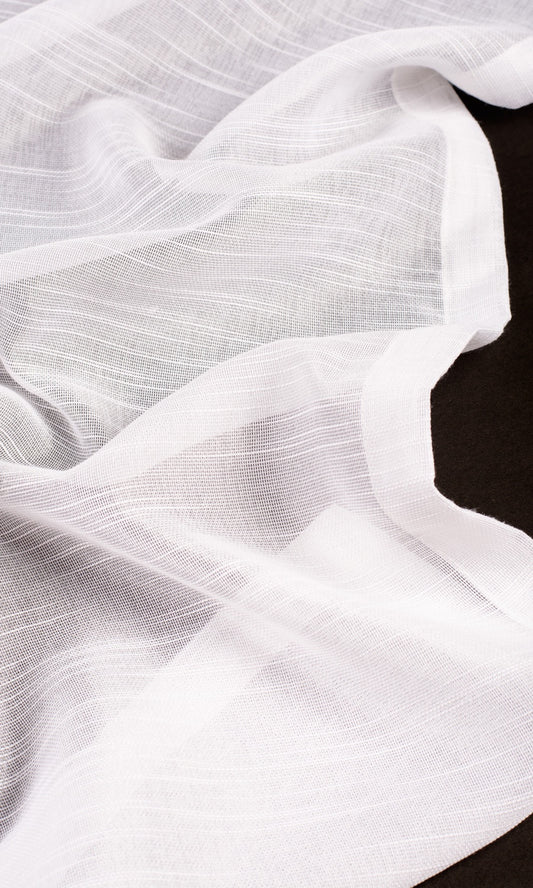 Textured Sheer Home Decor Fabric Sample (White)
