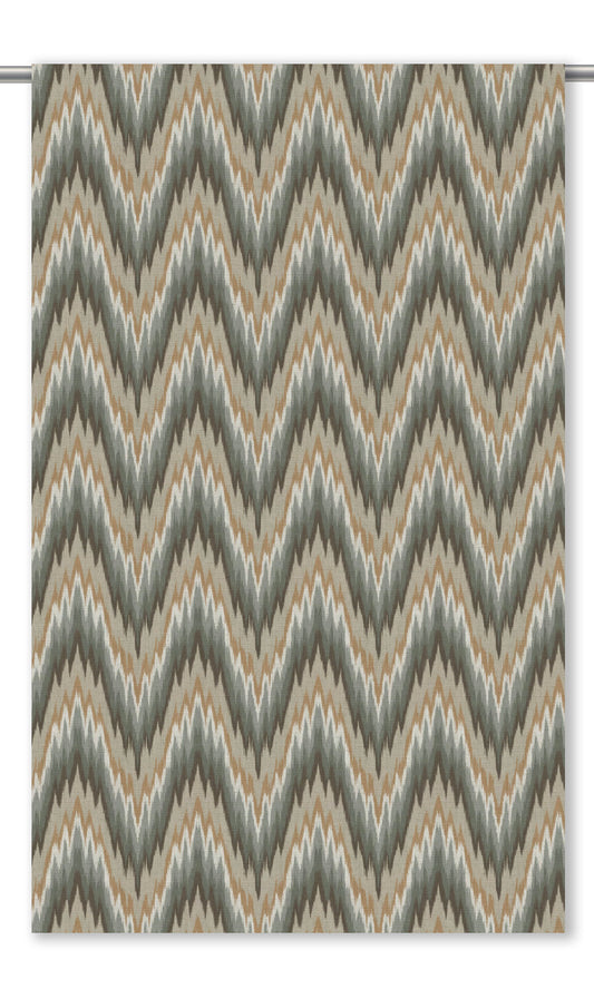 Ikat Chevron Home Decor Fabric By the Yard (Beige/ Sage Gray)
