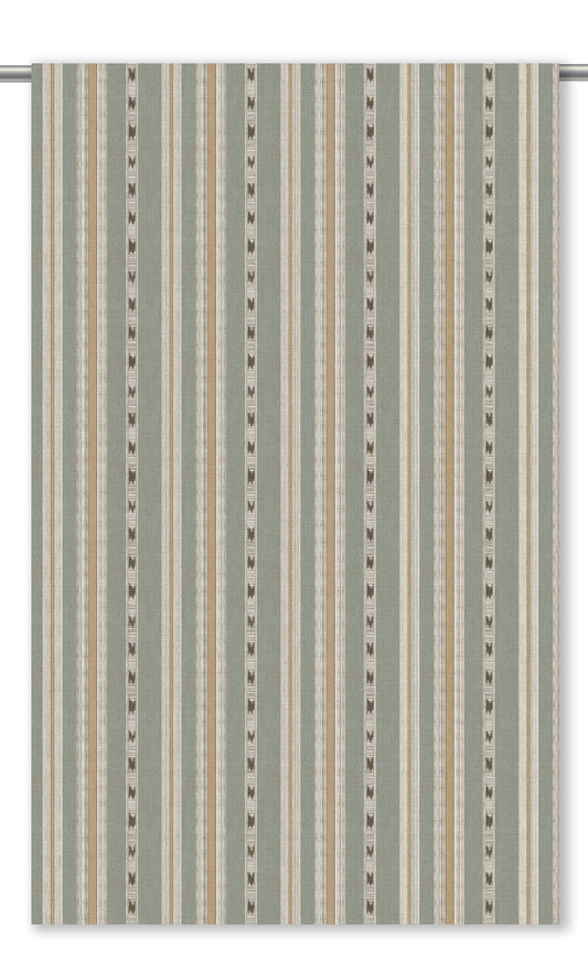 Striped Home Decor Fabric Sample (Sage Gray/ Tan)