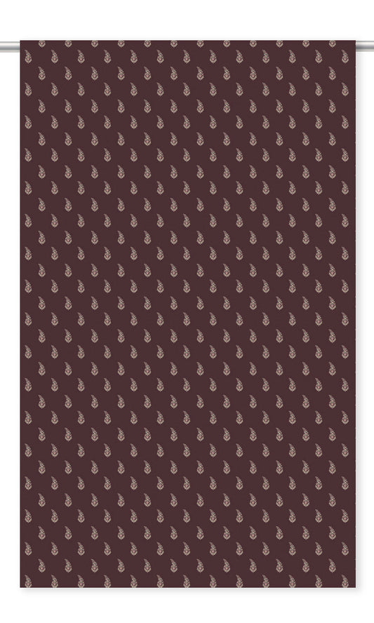 Bird-Print Cotton Home Decor Fabric Sample (Burgundy/ Cream)