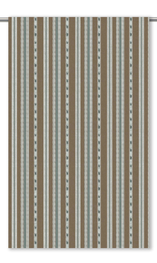 Striped Home Decor Fabric Sample (Cocoa Brown/ White)