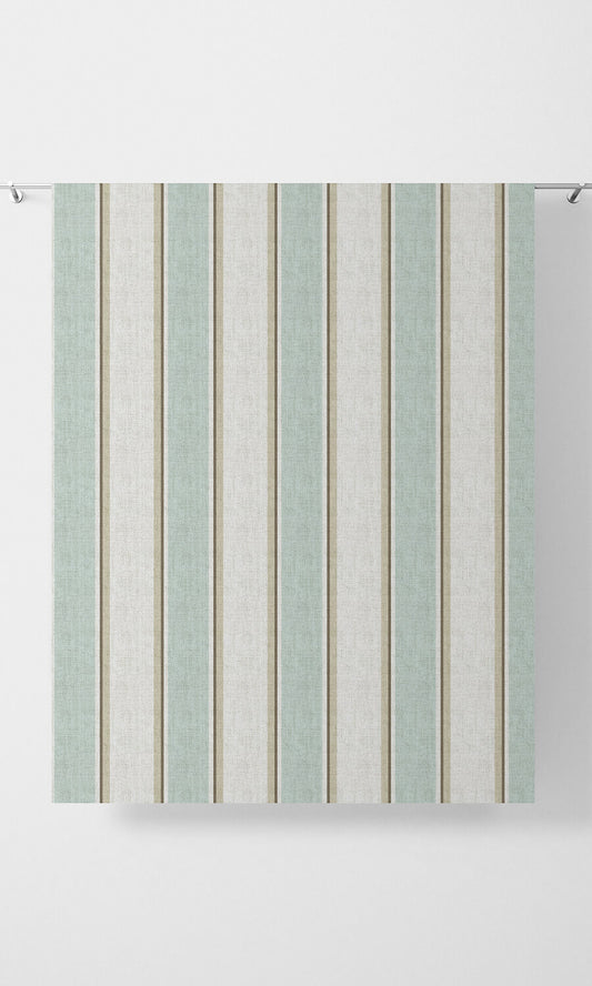 Modern Striped Drapes (Duck Egg Blue/ White)