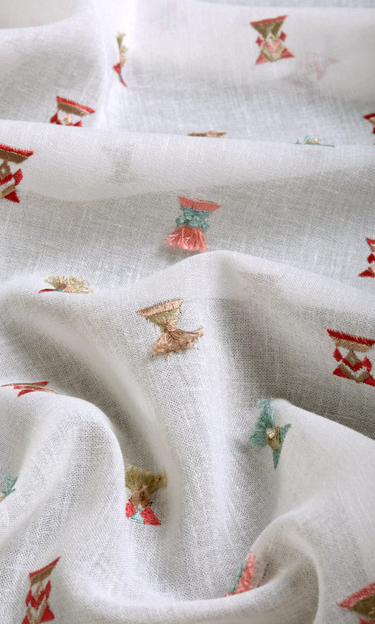 Semi Sheer Home Décor Fabric By the Yard (Red/ Pink/ Beige/ Blue/ White)