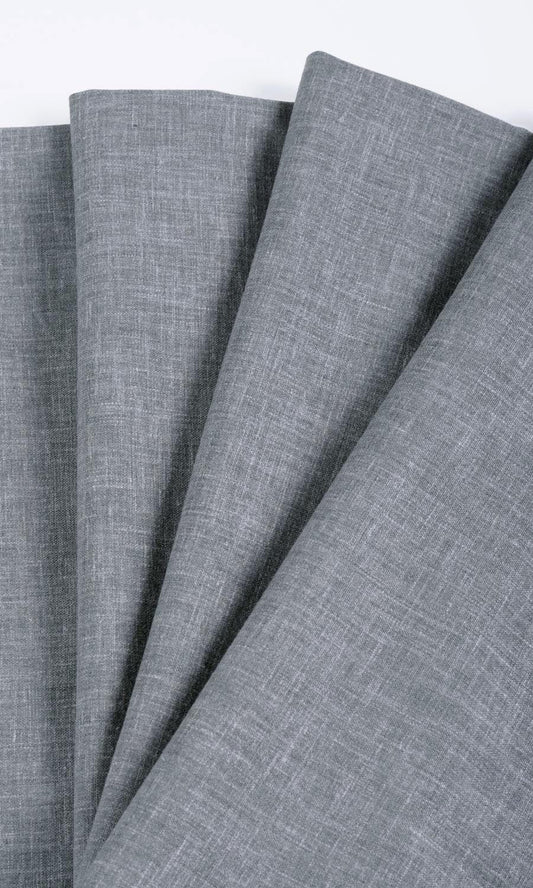 Linen Texture Curtain Panels (Steel Grey)