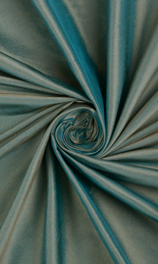 Shantung Silk Home Decor Fabric By the Yard (Turquoise Blue)
