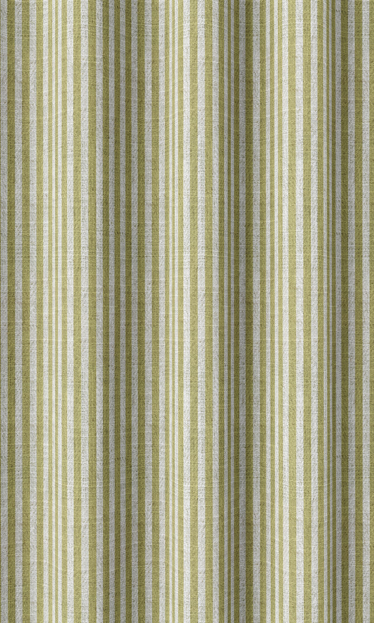 Striped Home Decor Fabric By the Yard (Chartreuse Green/ White)