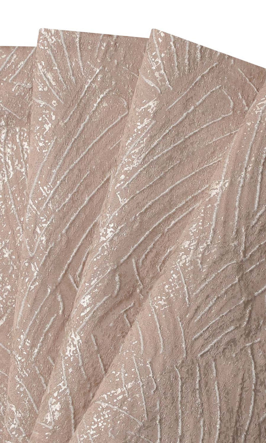 Self-Patterned Poly-Cotton Home Décor Fabric By the Yard (Blush Pink)