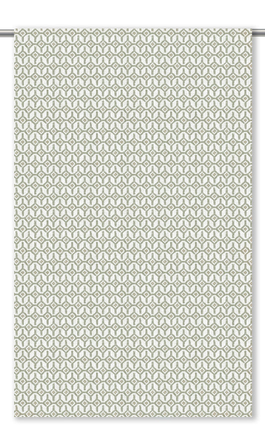 Geometric Trellis Home Decor Fabric By the Yard (Sage Green/ White)