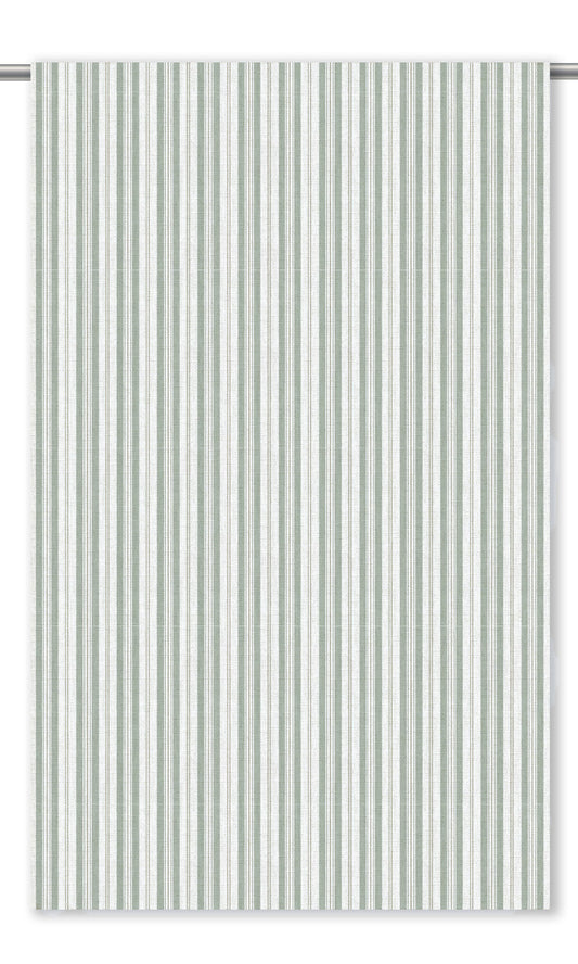Ticking Stripes Home Decor Fabric By the Yard (Duck Egg Blue/ White)