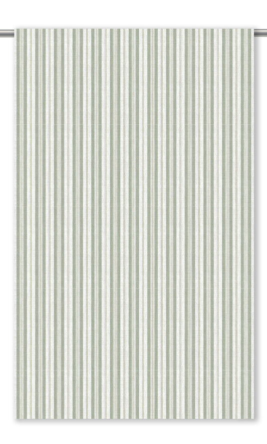 Ticking Stripes Home Decor Fabric Sample (Sage Green/ White)