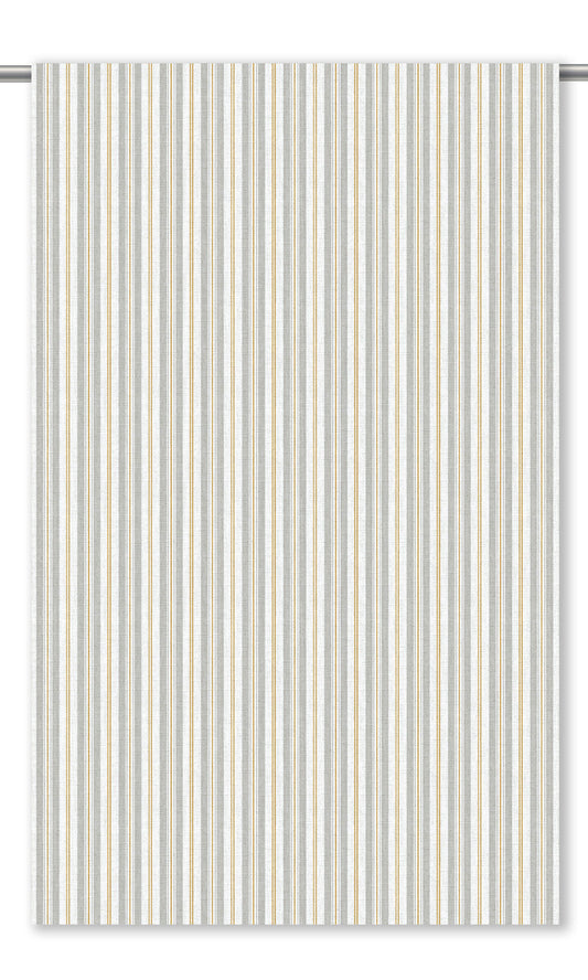 Ticking Stripes Home Decor Fabric Sample (Gray/ Ochre/ White)