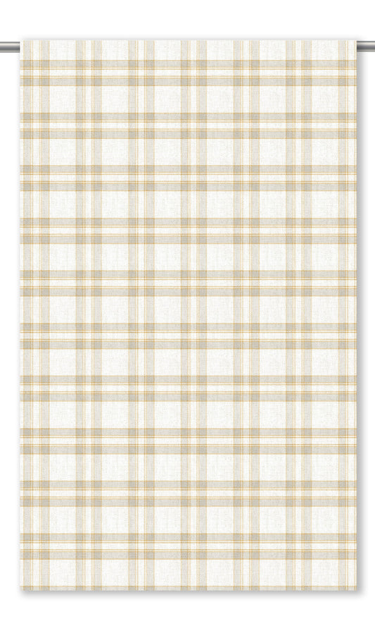 Windowpane Check Home Decor Fabric Sample (Smoke Gray/ Ochre/ White)