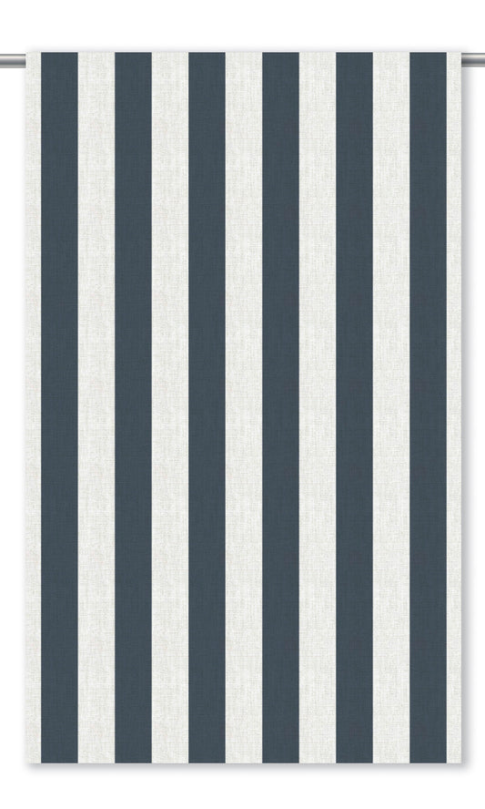 Awning Striped Home Decor Fabric Sample (Navy Blue/ White)