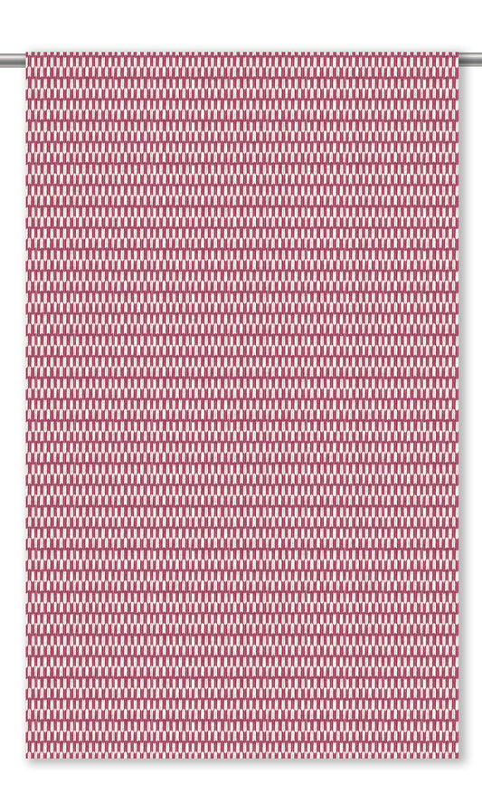 Small Geo-Print Home Decor Fabric By the Yard (Magenta Pink/ White)