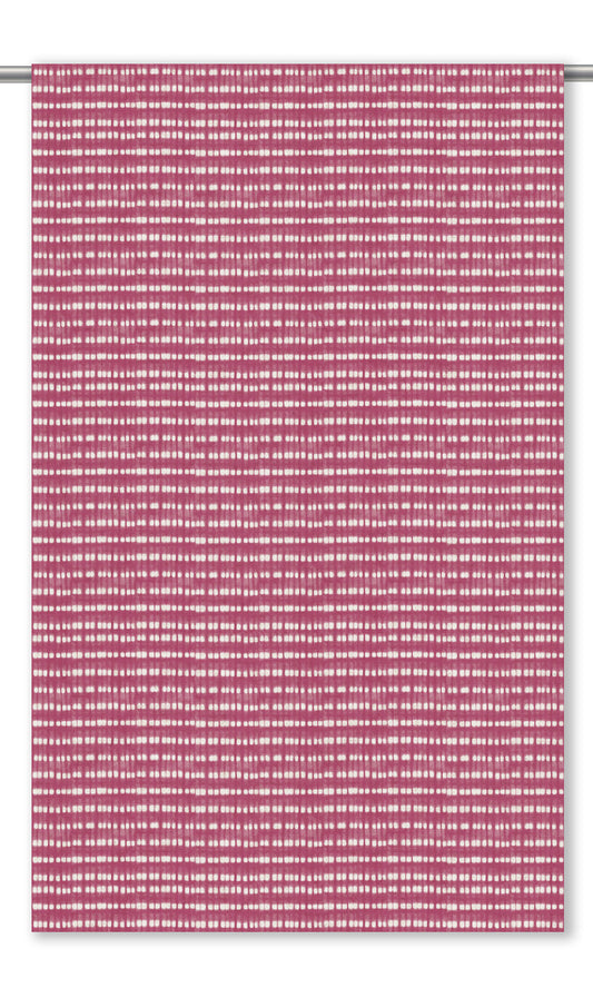 Shibori-Effect Striped Home Decor Fabric By the Yard (Ruby Pink/White)