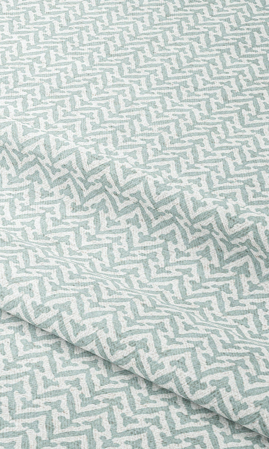 Small Chevron Print Home Decor Fabric By the Yard (Powder Blue)