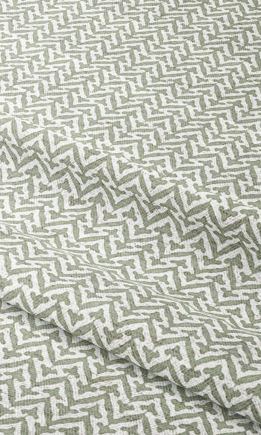 Small Chevron Print Drapes (Sage Green)
