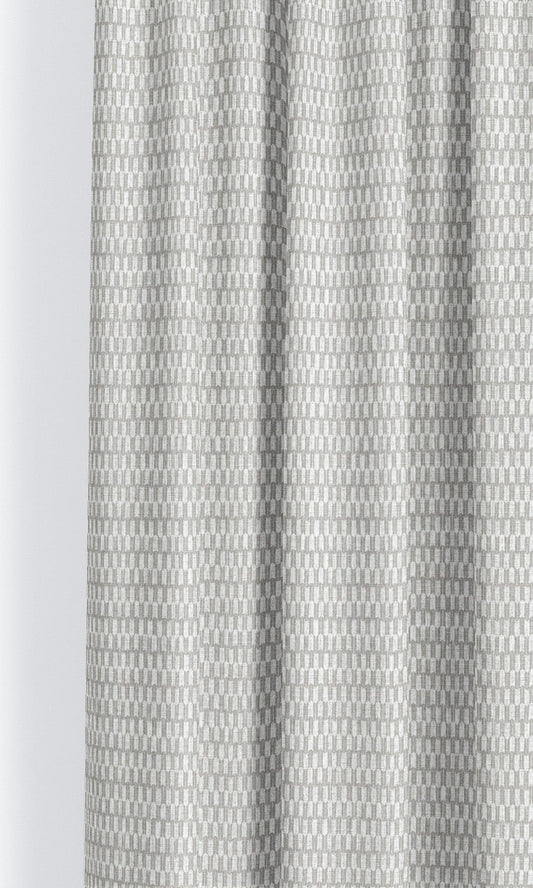 Small Geo-Print Window Curtains (Pale Gray/ White)