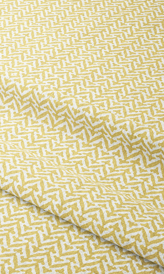Small Chevron Print Home Decor Fabric By the Yard (Yellow)