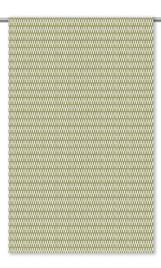 Small Geo-Print Home Decor Fabric By the Yard (Leaf Green/ White)