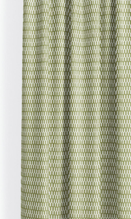 Small Geo-Print Home Decor Fabric By the Yard (Leaf Green/ White)