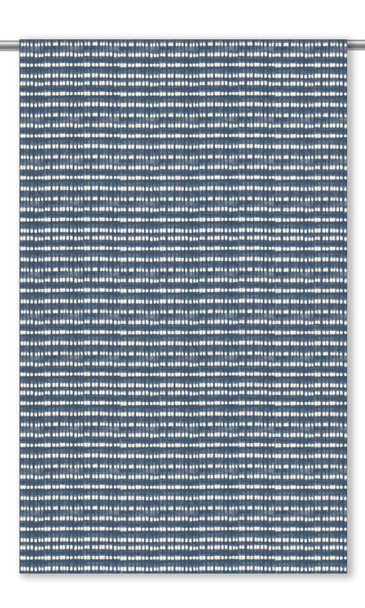 Shibori-Effect Striped Window Blinds (Dark Slate Blue/ White)