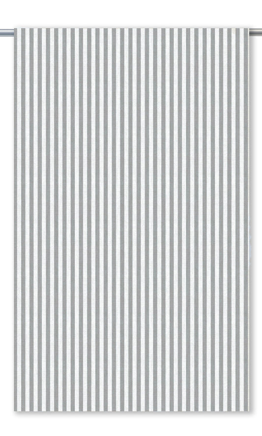 Candy Striped Home Decor Fabric By the Yard (Soft Gray/ White)